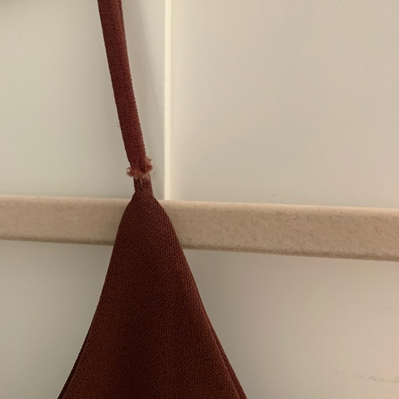 Racer Thigh Split Midi Dress Brown - Picture 4 of 5